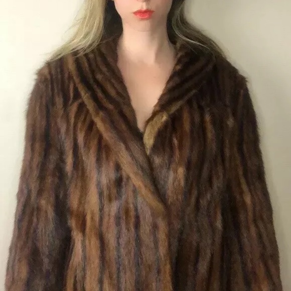 Vintage Mink Marmot Fur Coat - Picture 6 of 6